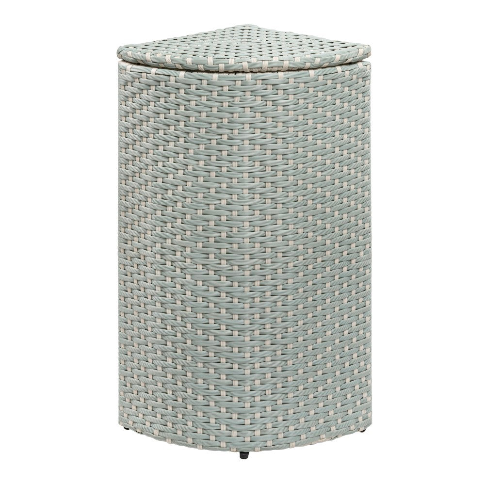 Fernhaven 15.56-Gallon All-Weather Wicker/Metal Corner Hideaway Outdoor Trash Can