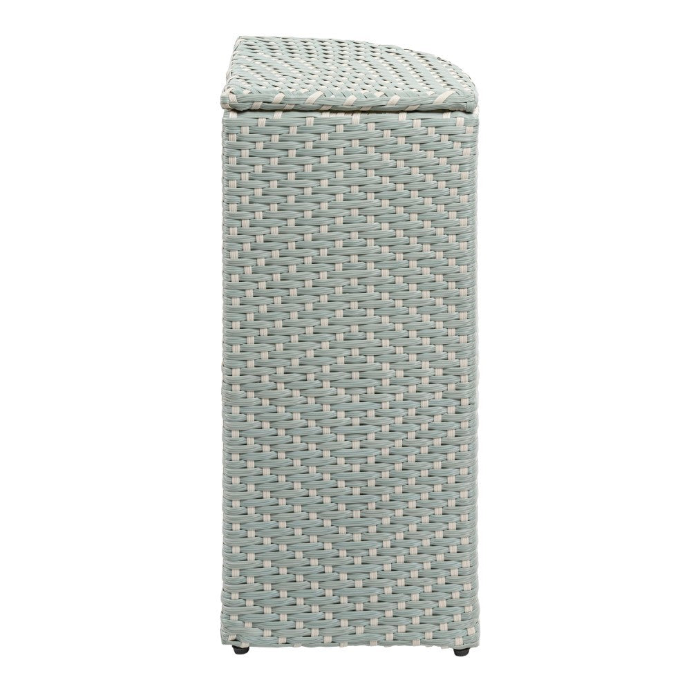 Fernhaven 15.56-Gallon All-Weather Wicker/Metal Corner Hideaway Outdoor Trash Can