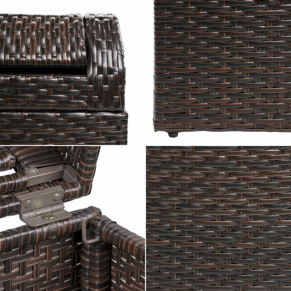 Connie 14.27-Gallon All-Weather Wicker/Metal Swing Top Hideaway Outdoor Trash Can