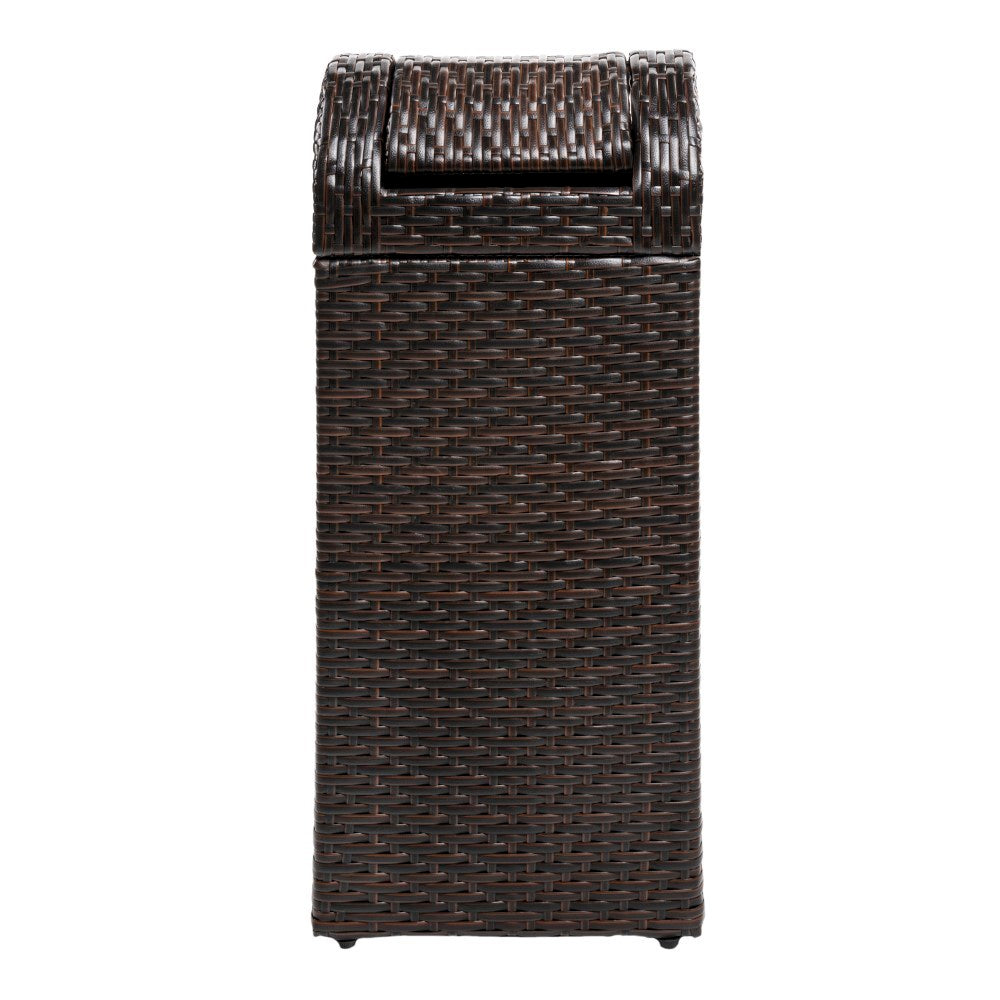 Connie 14.27-Gallon All-Weather Wicker/Metal Swing Top Hideaway Outdoor Trash Can