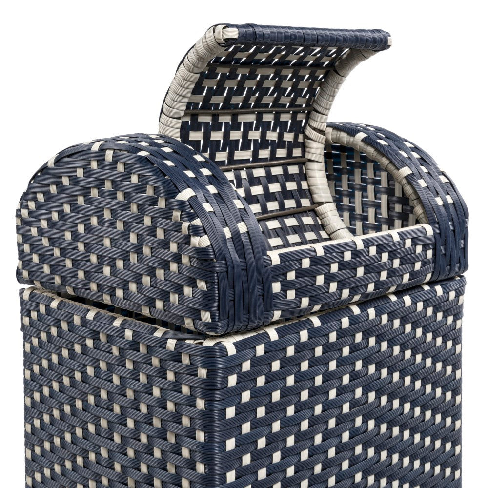 Connie 14.27-Gallon All-Weather Wicker/Metal Swing Top Hideaway Outdoor Trash Can