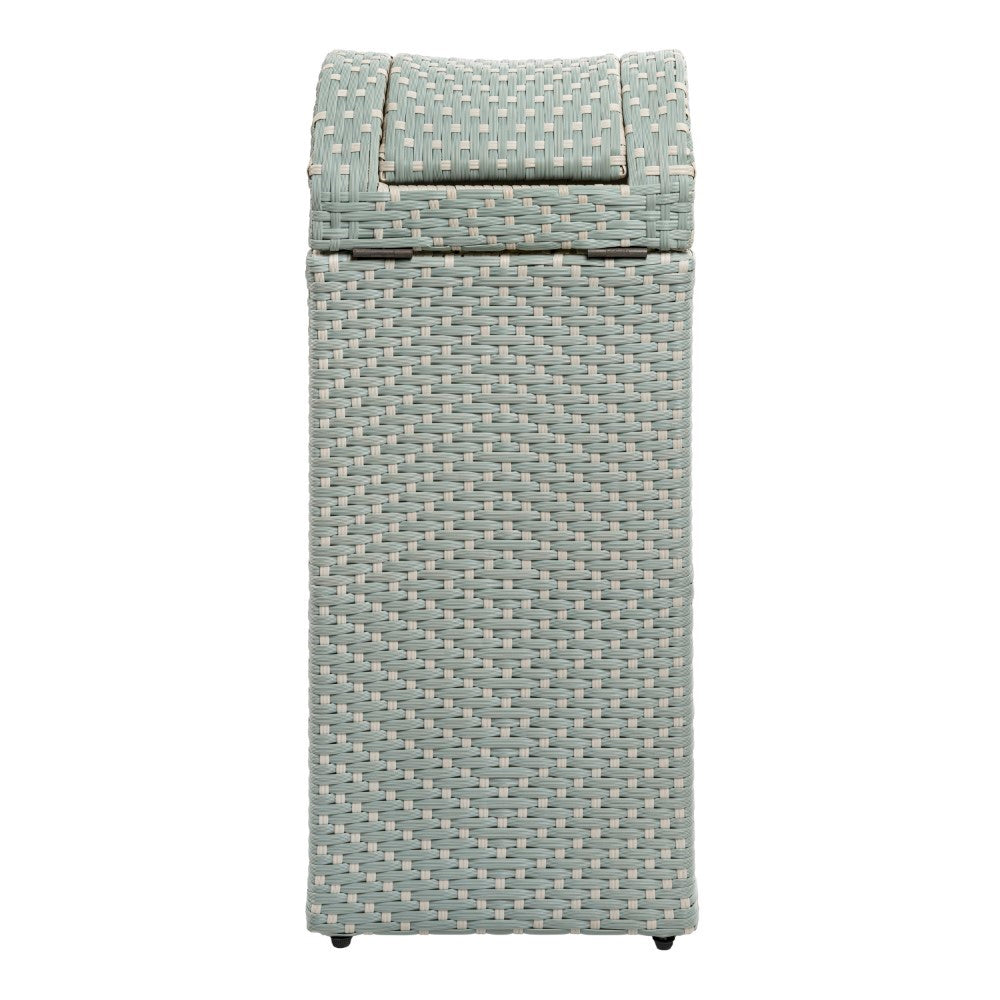 Connie 14.27-Gallon All-Weather Wicker/Metal Swing Top Hideaway Outdoor Trash Can