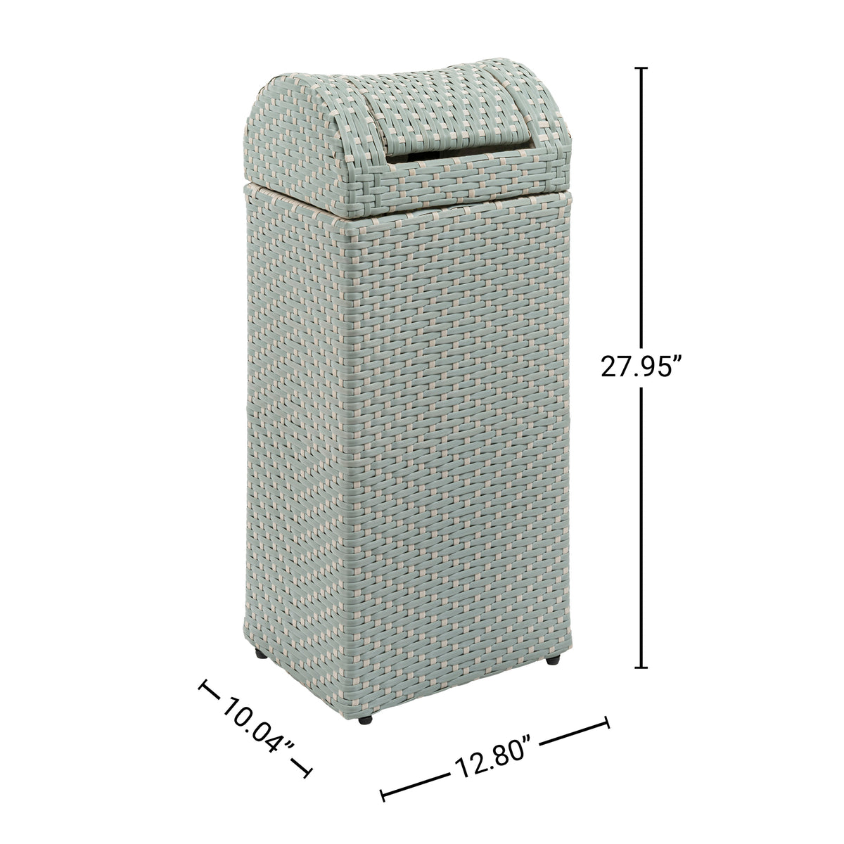 Connie 14.27-Gallon All-Weather Wicker/Metal Swing Top Hideaway Outdoor Trash Can