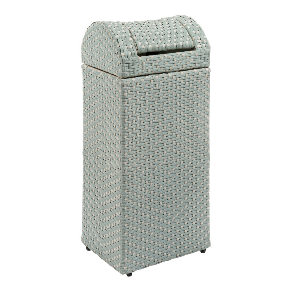 Connie 14.27-Gallon All-Weather Wicker/Metal Swing Top Hideaway Outdoor Trash Can