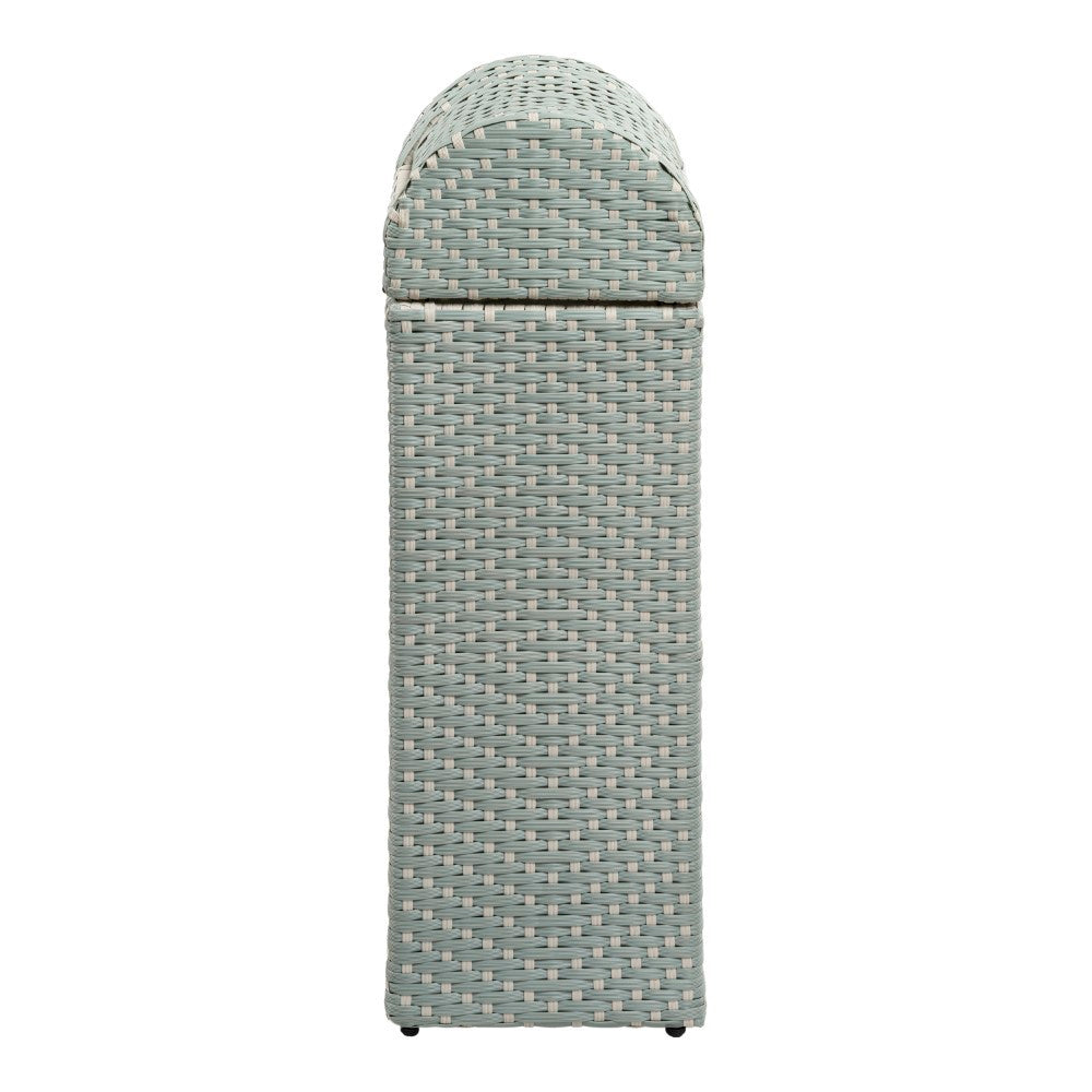 Connie 14.27-Gallon All-Weather Wicker/Metal Swing Top Hideaway Outdoor Trash Can