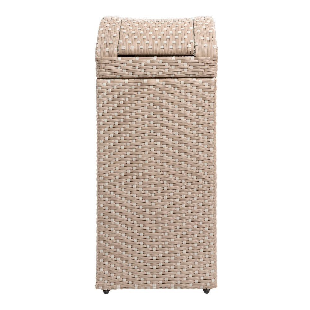 Connie 14.27-Gallon All-Weather Wicker/Metal Swing Top Hideaway Outdoor Trash Can