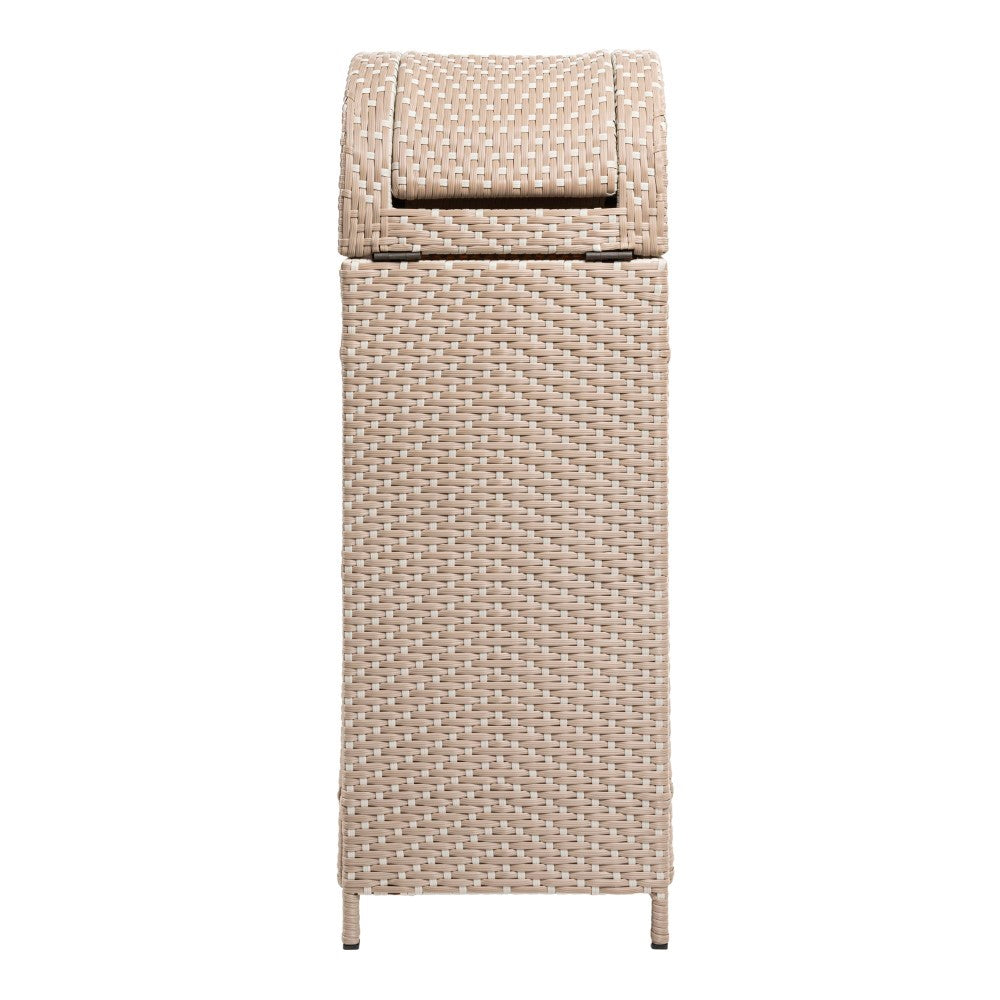Nivoria 31.39-Gallon All-Weather Wicker/Metal Swing Top Hideaway Outdoor Trash Can