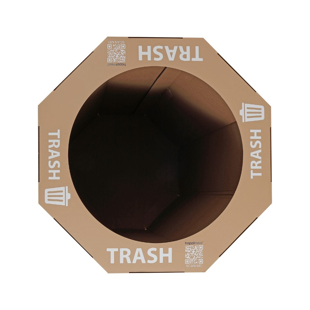 Wave 25-Gallon Traditional Classic Disposable Corrugated Cardboard Event Trash Can and Recycling Bin