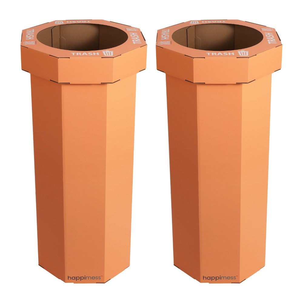 Wave 25-Gallon Traditional Classic Disposable Corrugated Cardboard Event Trash Can and Recycling Bin