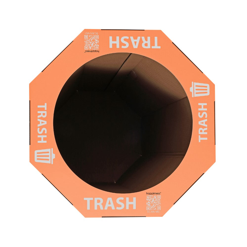 Wave 25-Gallon Traditional Classic Disposable Corrugated Cardboard Event Trash Can and Recycling Bin