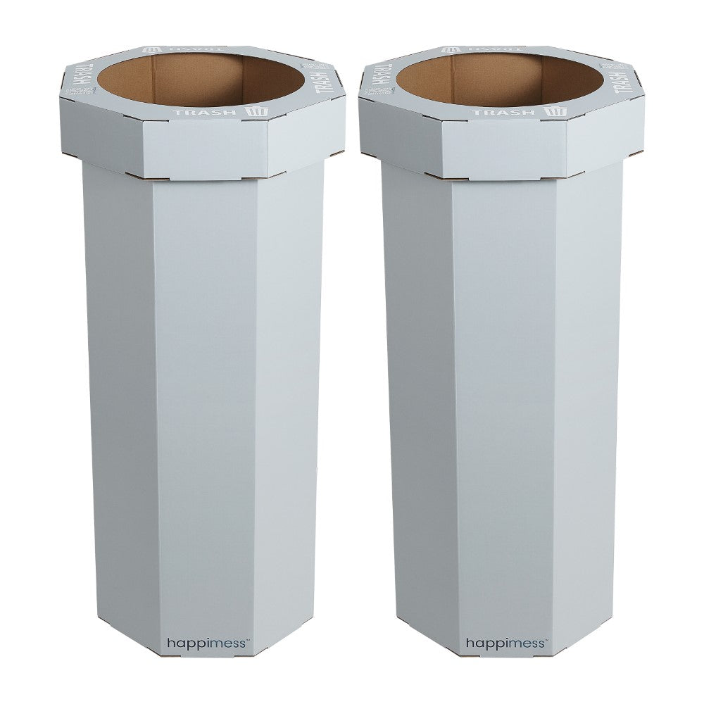 Wave 25-Gallon Traditional Classic Disposable Corrugated Cardboard Event Trash Can and Recycling Bin