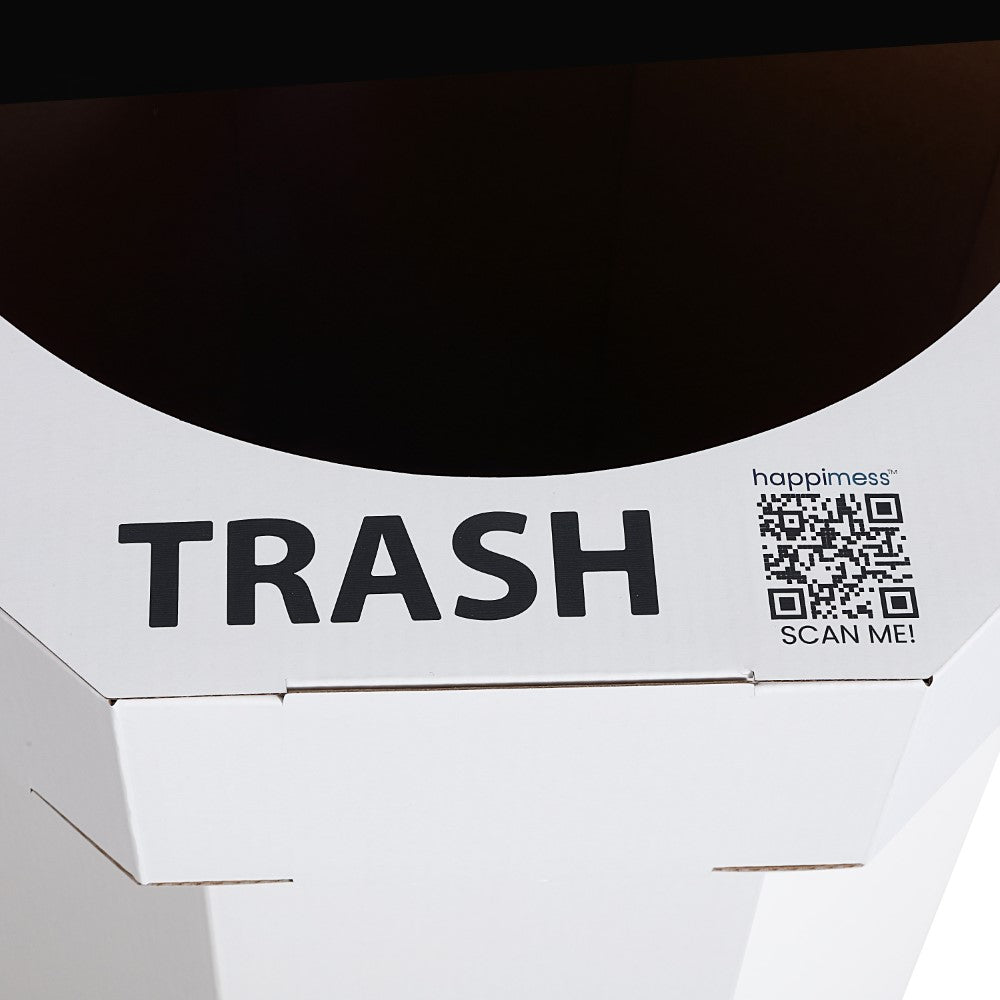 Wave 25-Gallon Traditional Classic Disposable Corrugated Cardboard Event Trash Can and Recycling Bin