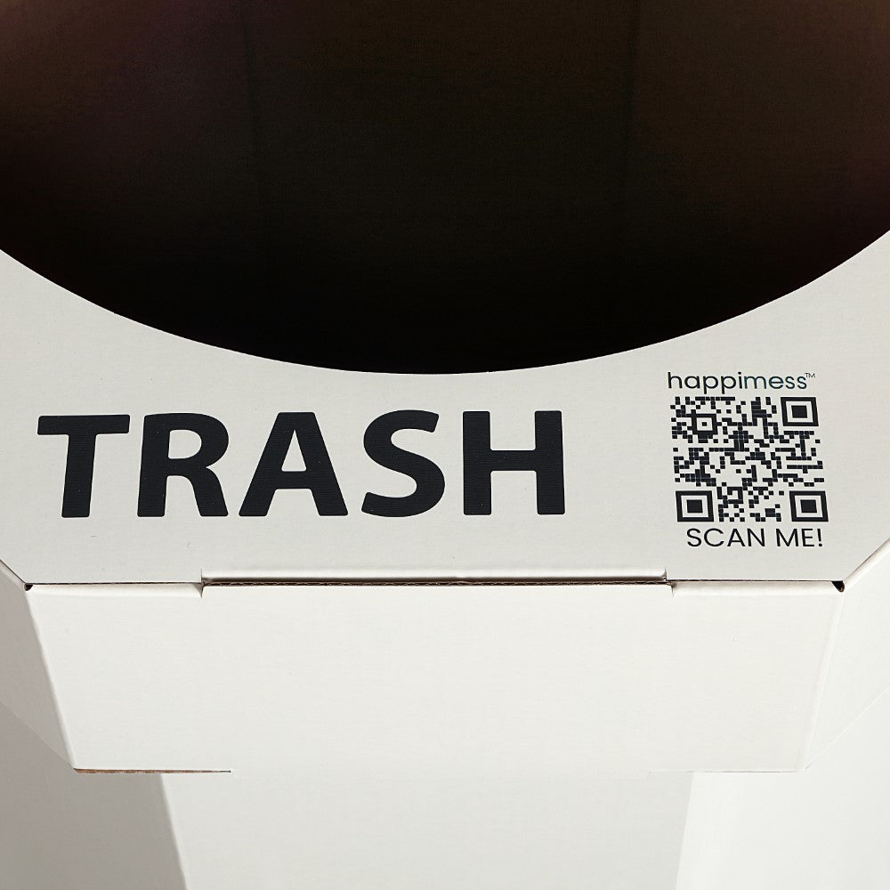 Wave 25-Gallon Traditional Classic Disposable Corrugated Cardboard Event Trash Can and Recycling Bin