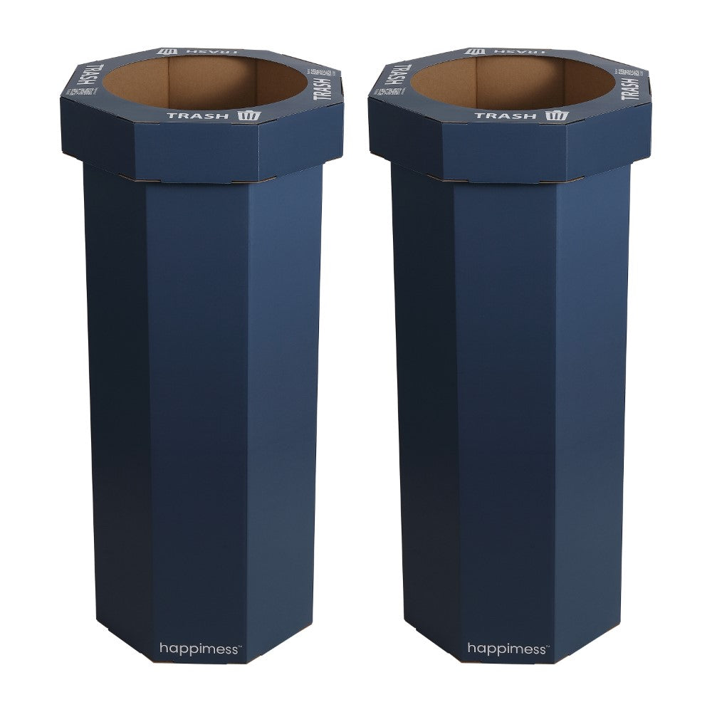 Wave 25-Gallon Traditional Classic Disposable Corrugated Cardboard Event Trash Can and Recycling Bin