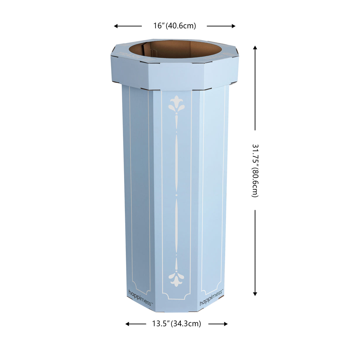 Wave 25-Gallon Traditional Classic Disposable Corrugated Cardboard Event Trash Can and Recycling Bin