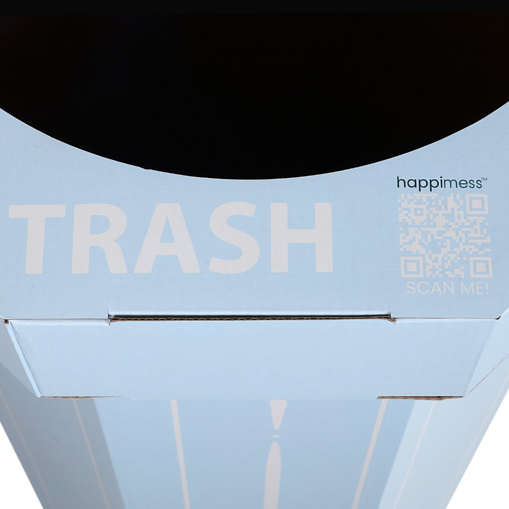 Wave 25-Gallon Traditional Classic Disposable Corrugated Cardboard Event Trash Can and Recycling Bin