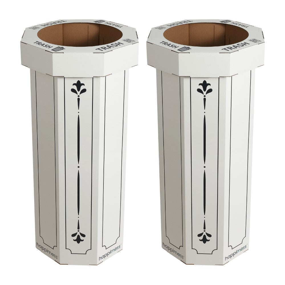Wave 25-Gallon Traditional Classic Disposable Corrugated Cardboard Event Trash Can and Recycling Bin