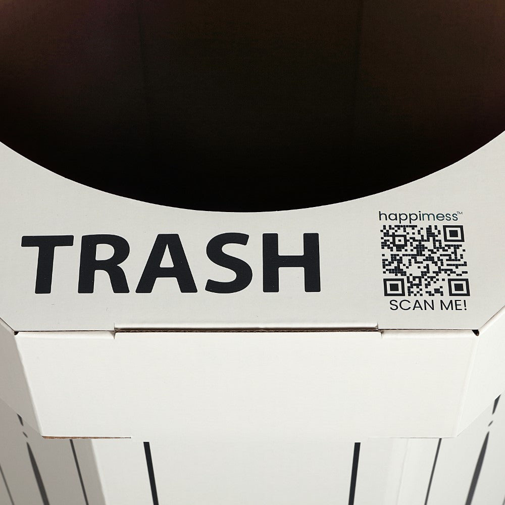 Wave 25-Gallon Traditional Classic Disposable Corrugated Cardboard Event Trash Can and Recycling Bin