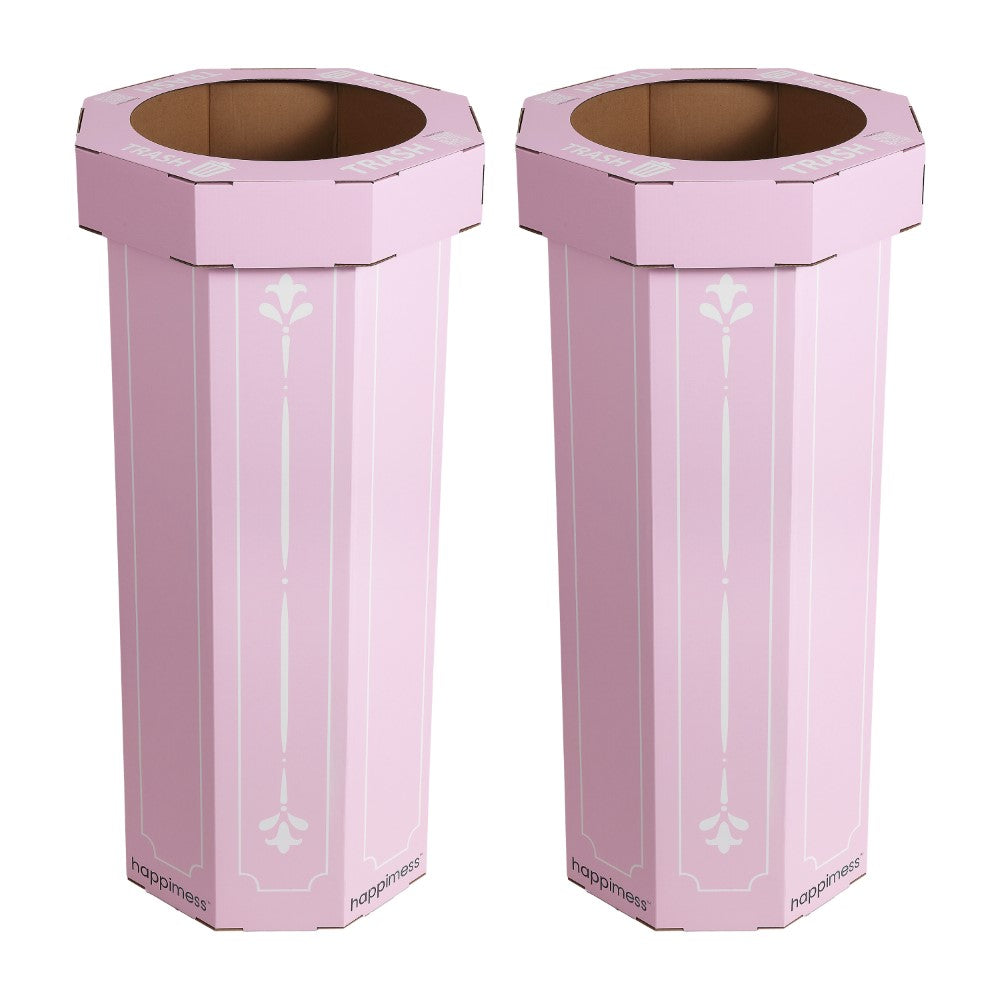 Wave 25-Gallon Traditional Classic Disposable Corrugated Cardboard Event Trash Can and Recycling Bin