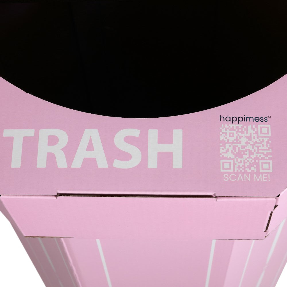 Wave 25-Gallon Traditional Classic Disposable Corrugated Cardboard Event Trash Can and Recycling Bin