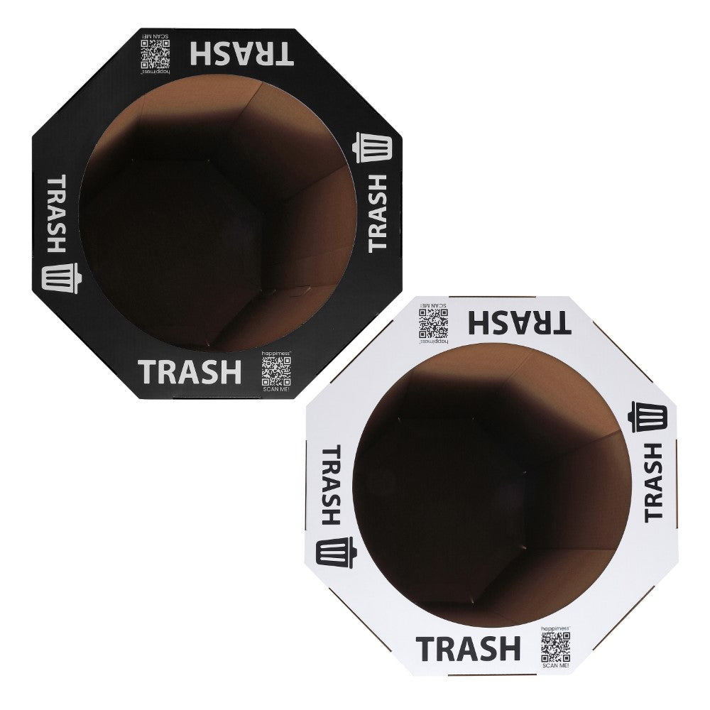 Wave 25-Gallon Traditional Classic Disposable Corrugated Cardboard Event Trash Can and Recycling Bin