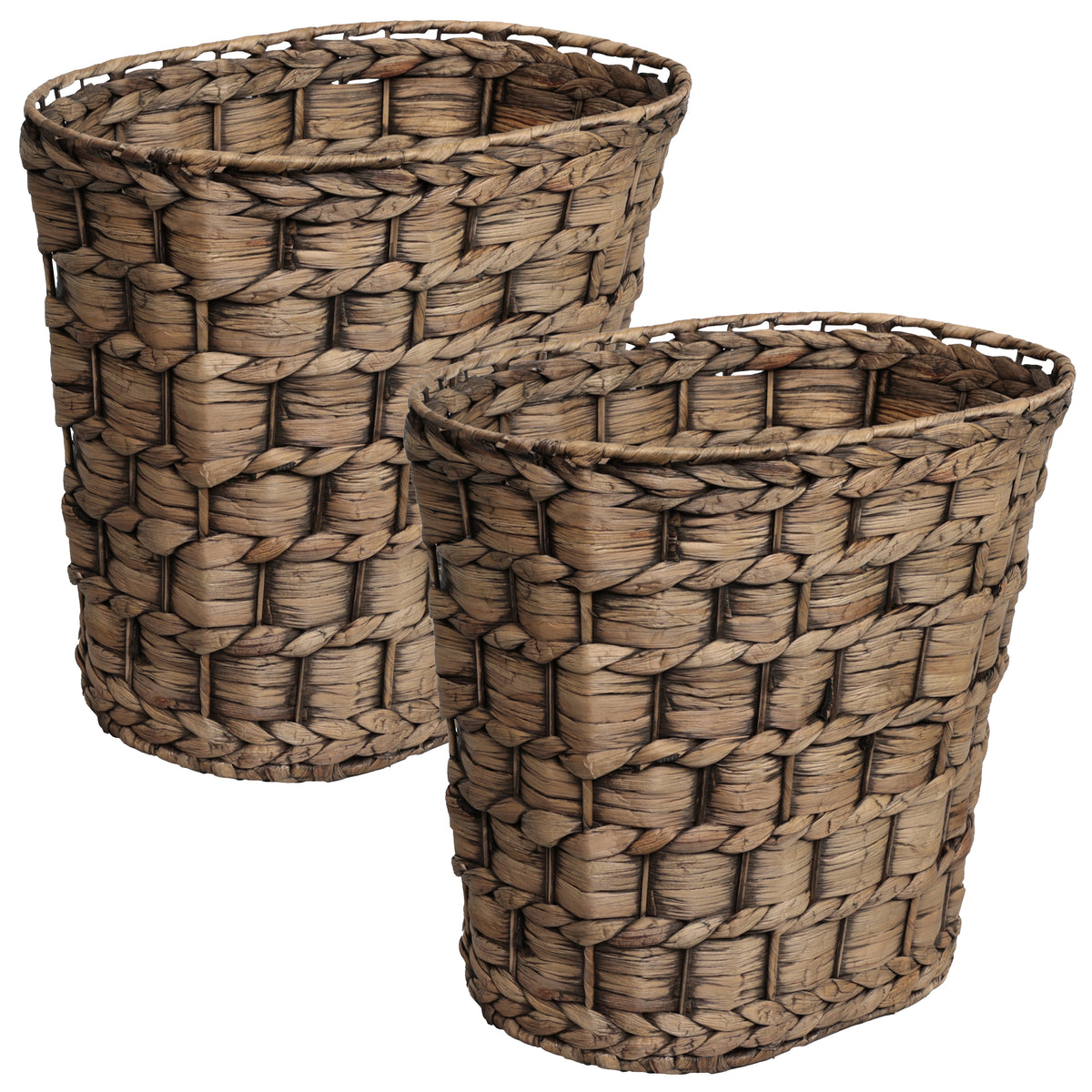 Barkora Rustic Farmhouse Handwoven Water Hyacinth 4.5-Gallon Tapered Oval Wicker Watebasket