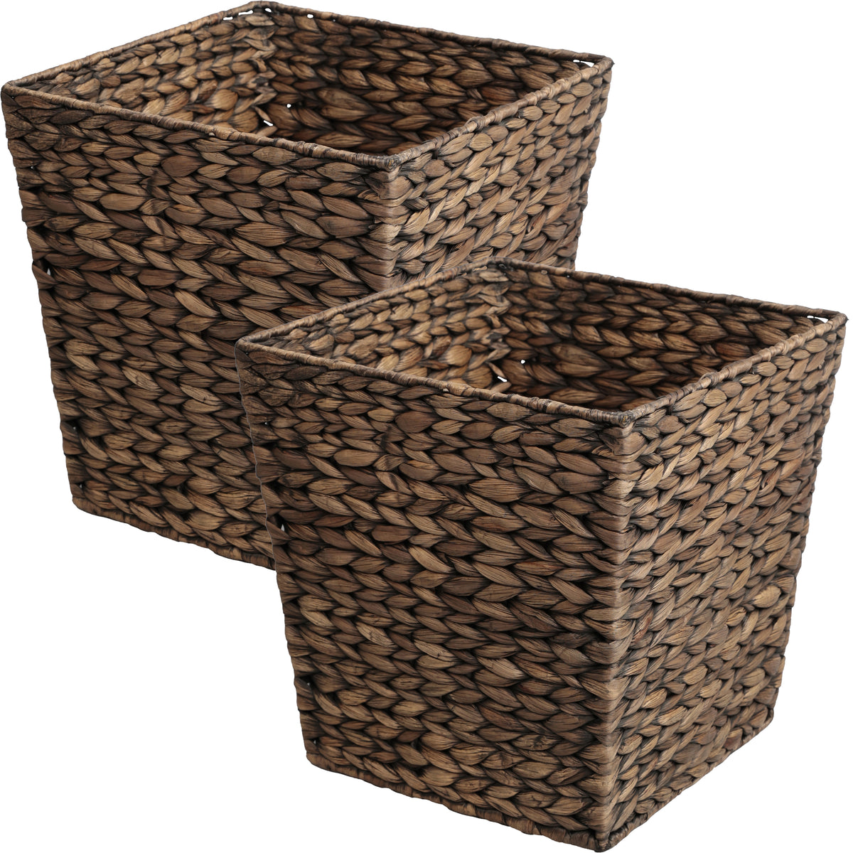Logoria Coastal Farmhouse Handwoven Water Hyacinth 4.8-Gallon Tapered Square Wicker Watebasket