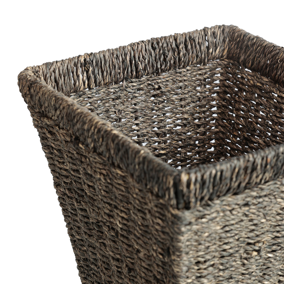 Cliffora Rustic Bohemian Handwoven Seagrass 2.3-Gallon Tapered Square Wicker Watebasket