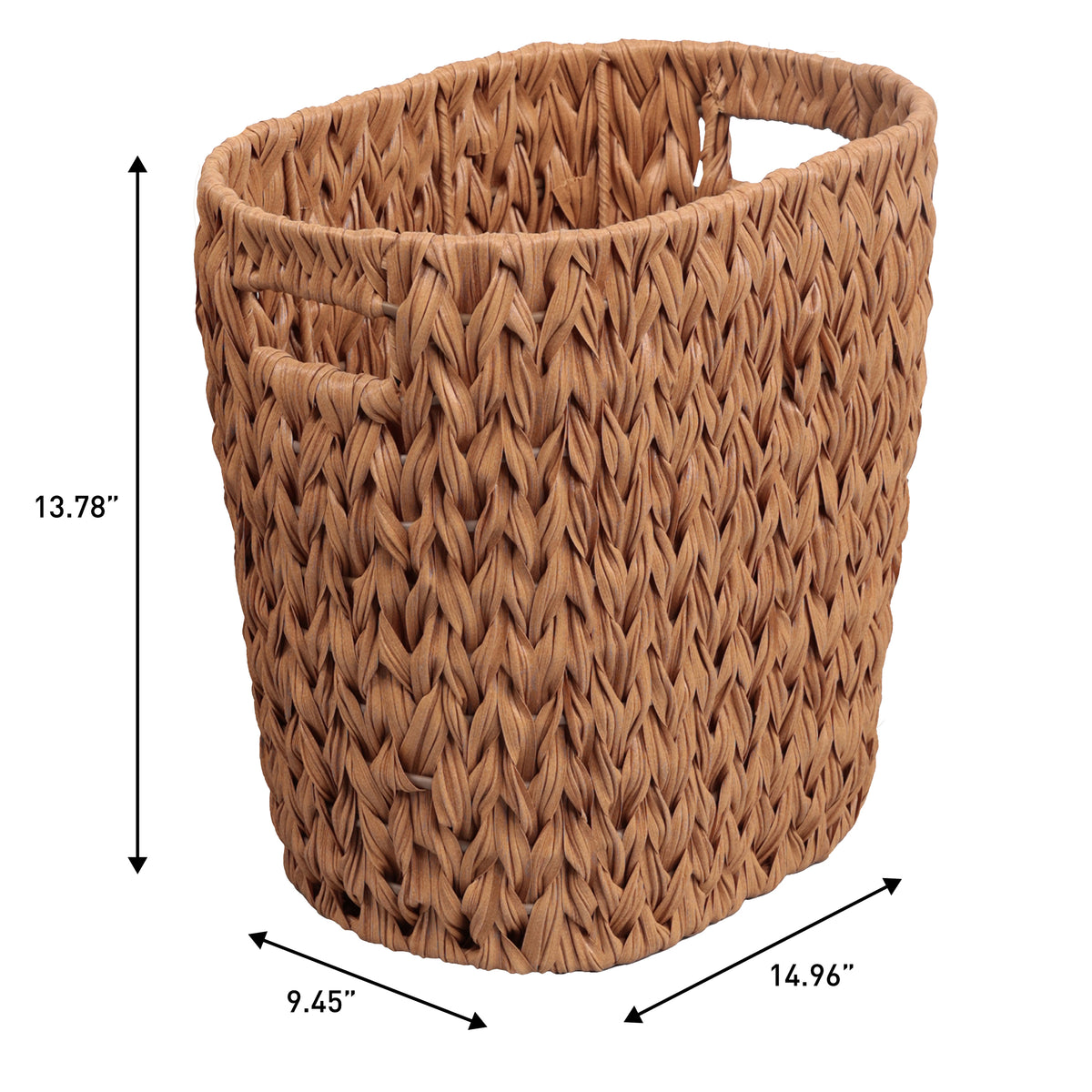 Aurelyn Contemporary Farmhouse Resin 4.5-Gallon Tapered Oval Wicker Watebasket with Handles