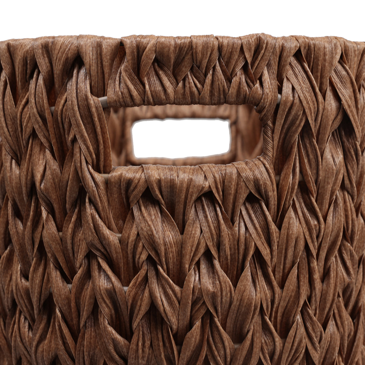 Aurelyn Contemporary Farmhouse Resin 4.5-Gallon Tapered Oval Wicker Watebasket with Handles
