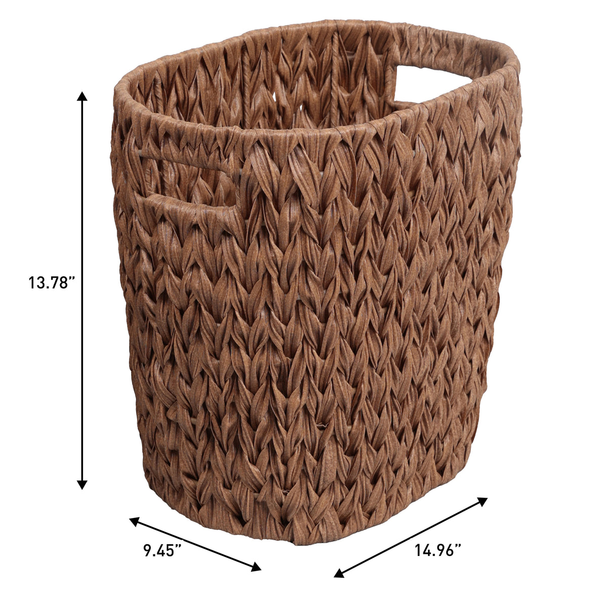 Aurelyn Contemporary Farmhouse Resin 4.5-Gallon Tapered Oval Wicker Watebasket with Handles