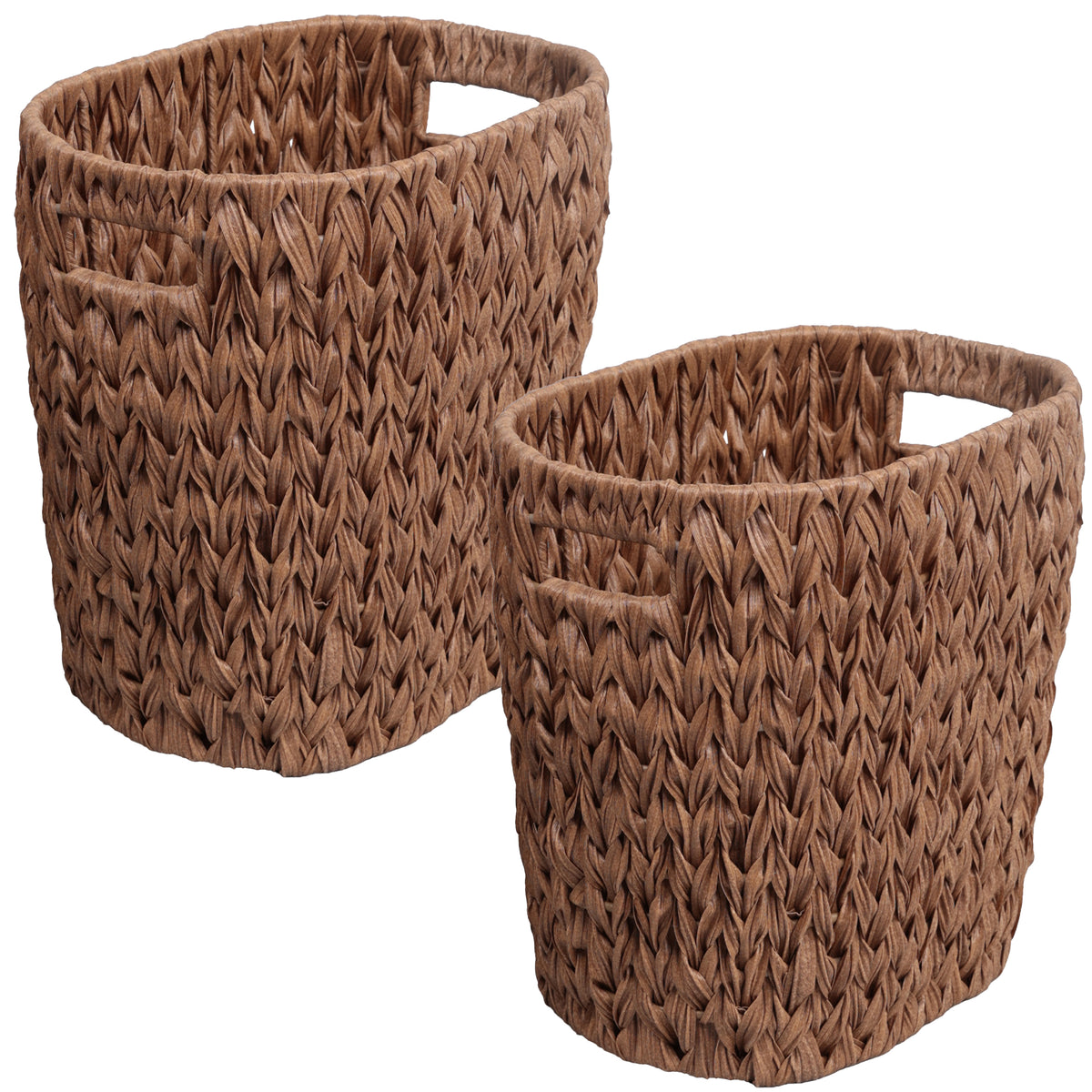 Aurelyn Contemporary Farmhouse Resin 4.5-Gallon Tapered Oval Wicker Watebasket with Handles