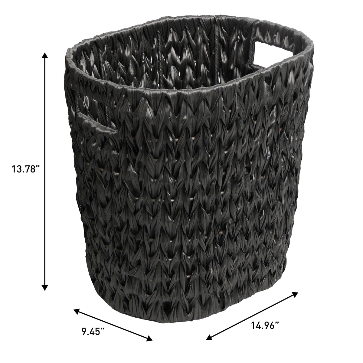 Aurelyn Contemporary Farmhouse Resin 4.5-Gallon Tapered Oval Wicker Watebasket with Handles