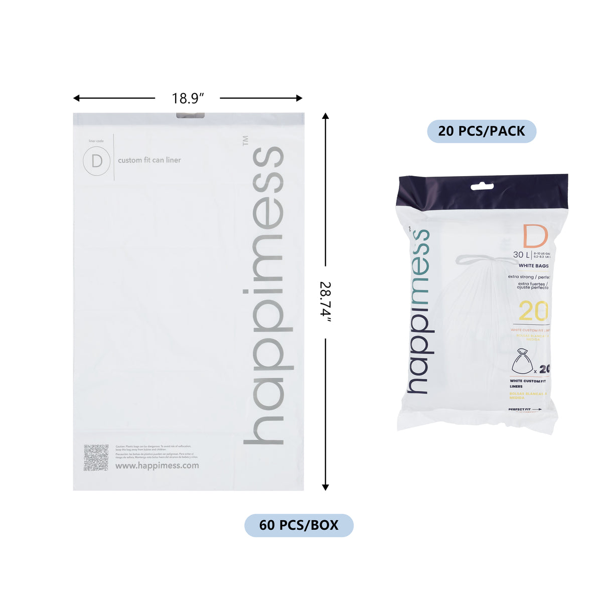 Drawstring Unscented Trash Can Liner