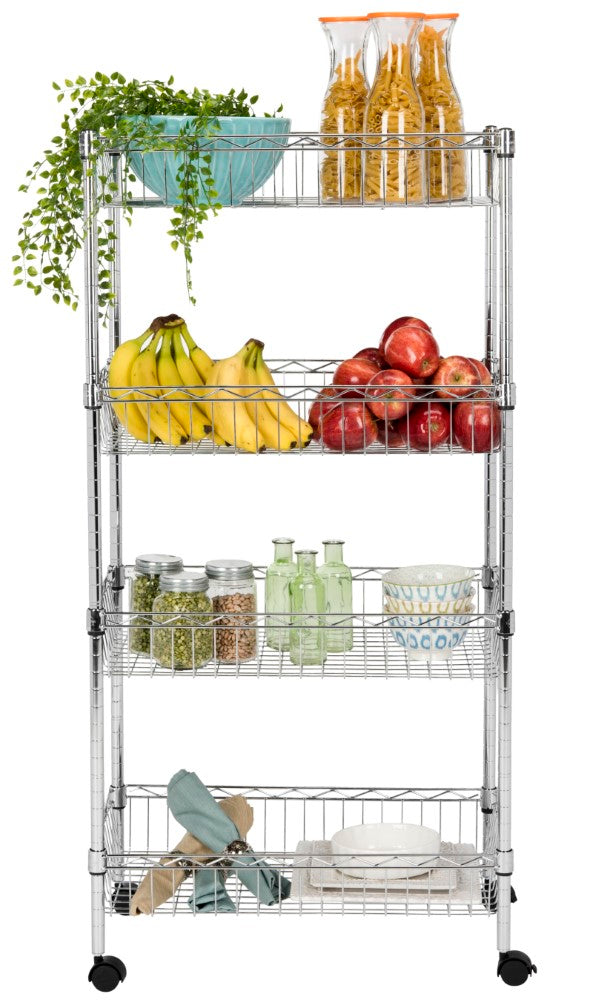 Meadow 4-Shelf 47" Basket Rack with Casters