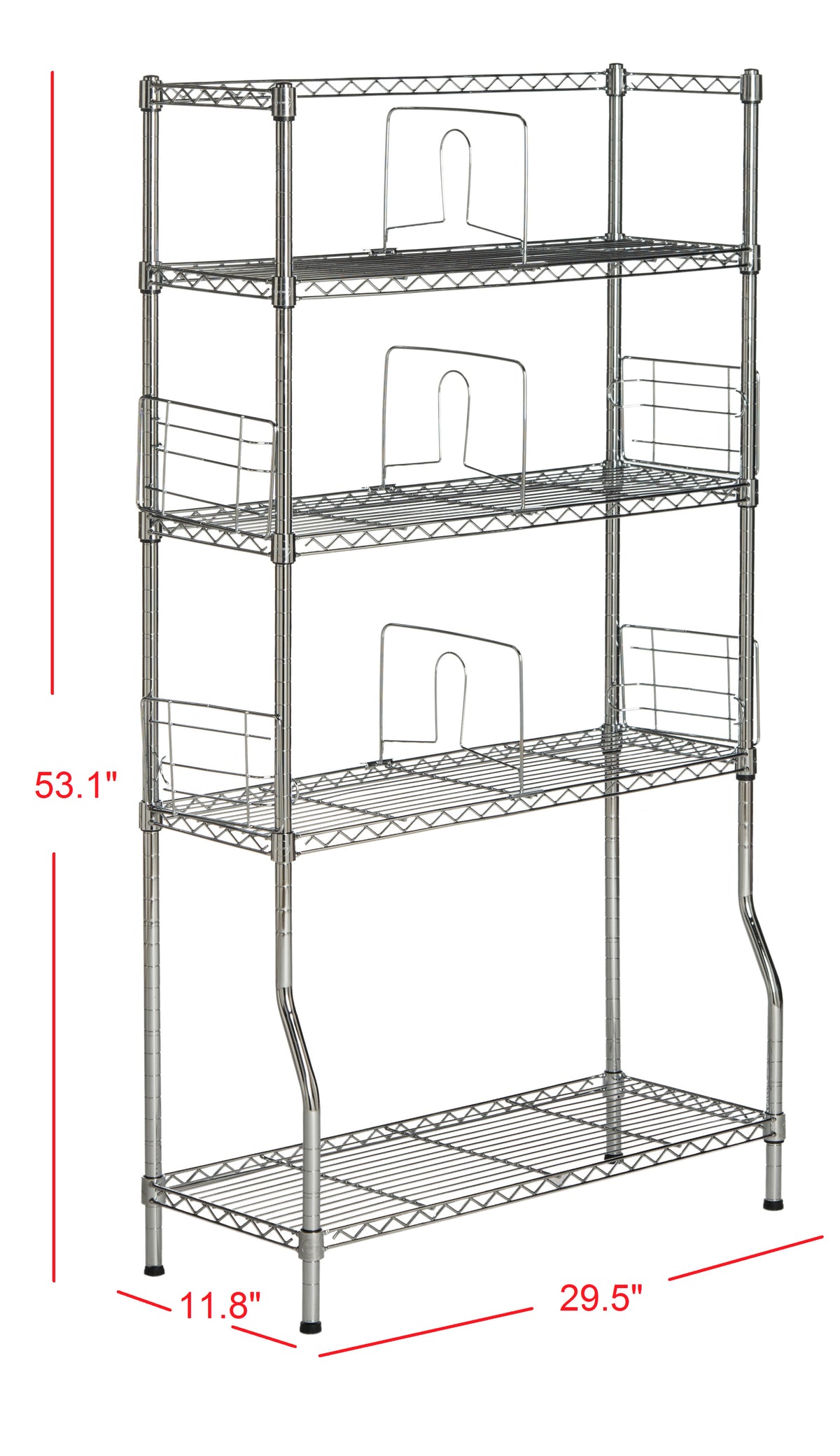 Silvershine 53" 4-Tier Book Storage Shelf