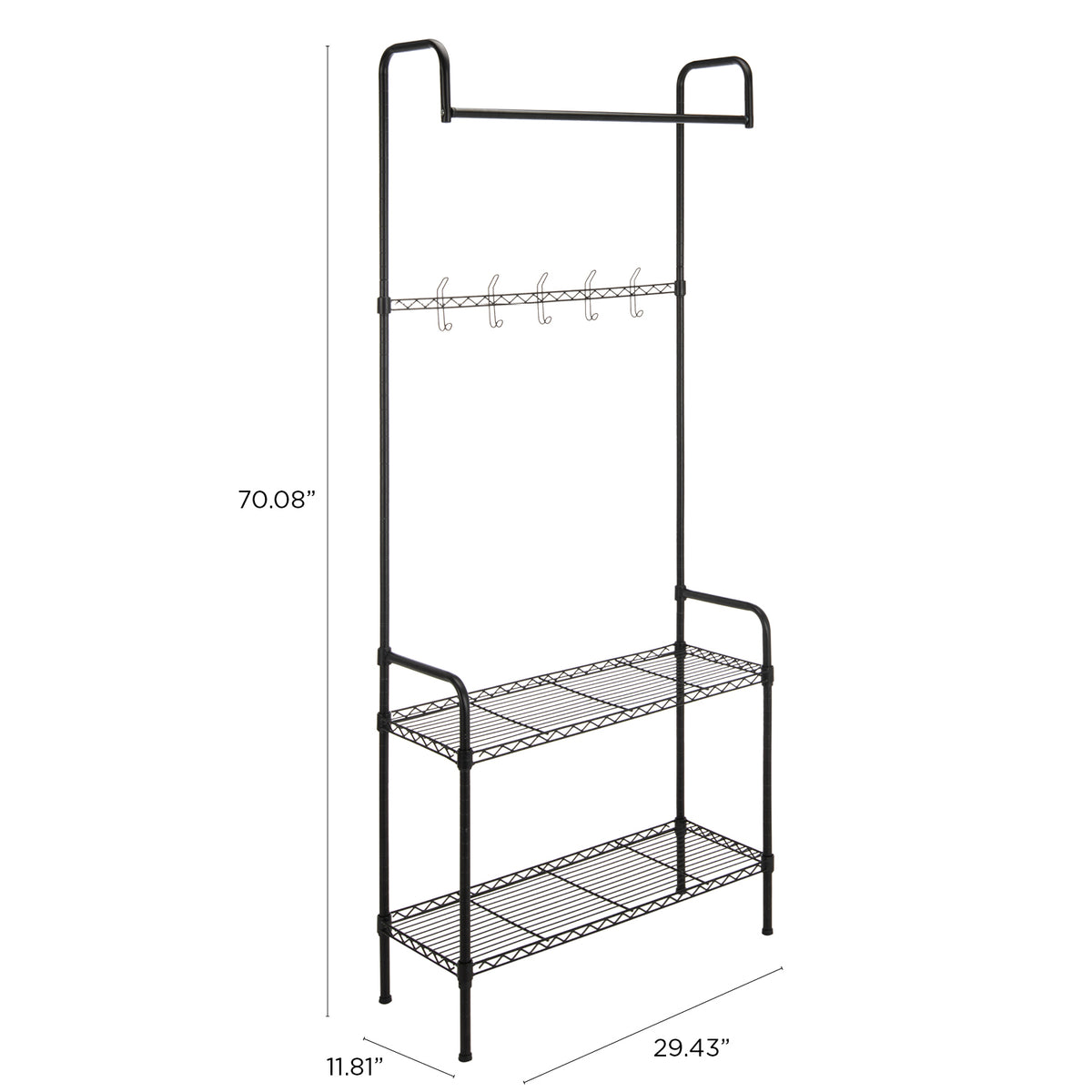 Ridge 70" Garment Rack and Shoe Storage
