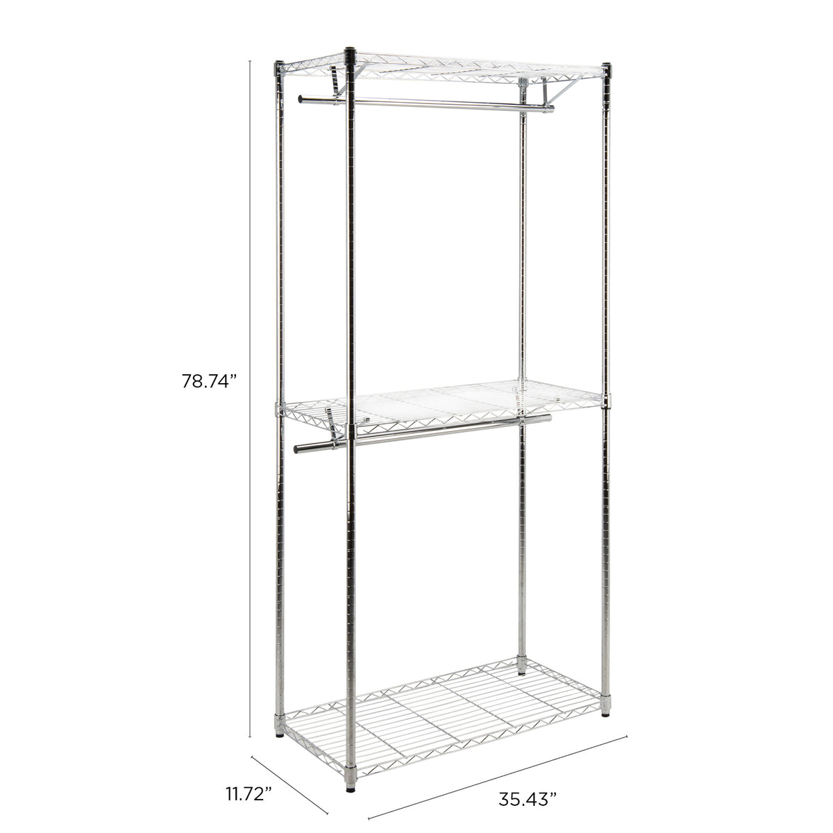 Frostfern 78.7" Double-Rail Garment Rack