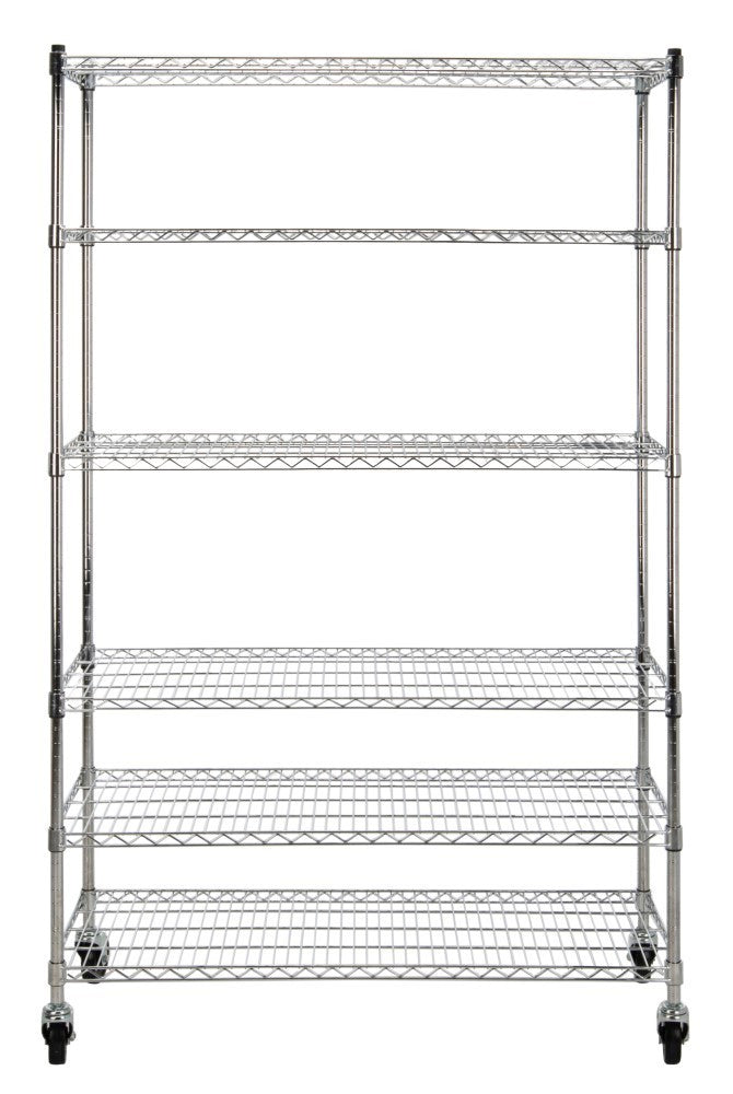 Peak 76" 6-Shelf Rolling Wire Rack