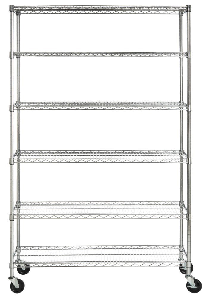 Peak 76" 6-Shelf Rolling Wire Rack