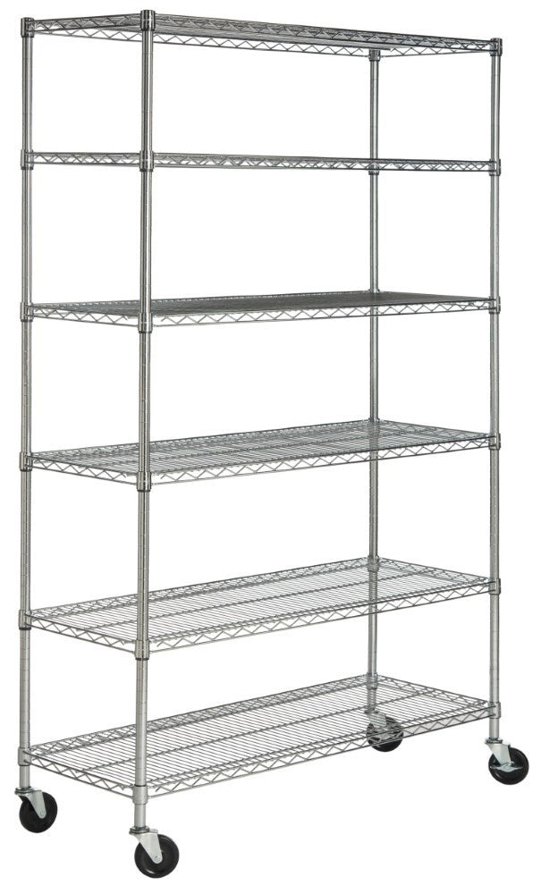Peak 76" 6-Shelf Rolling Wire Rack