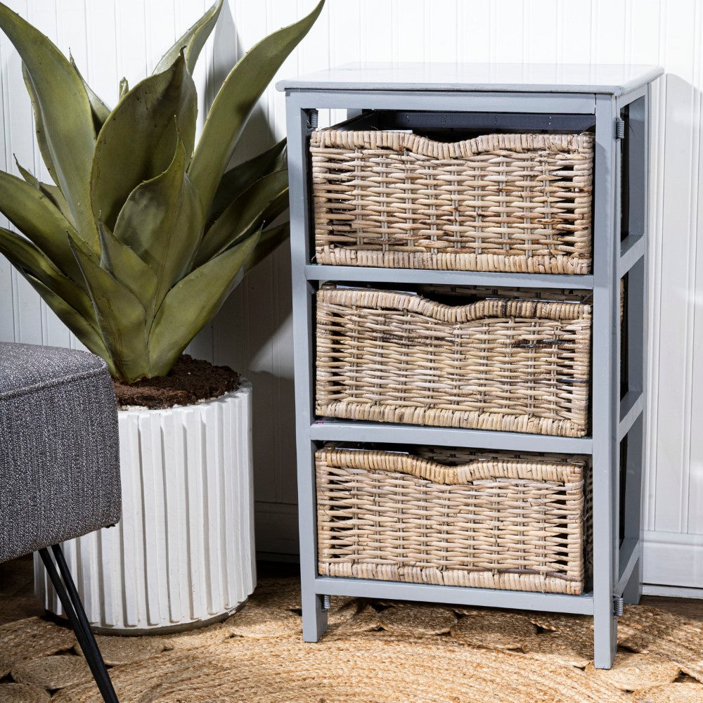 Eldridge 16.75" 3-Baskets Storage Chest