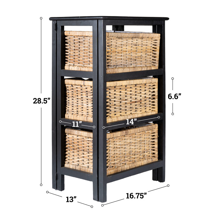 Eldridge 16.75" 3-Baskets Storage Chest