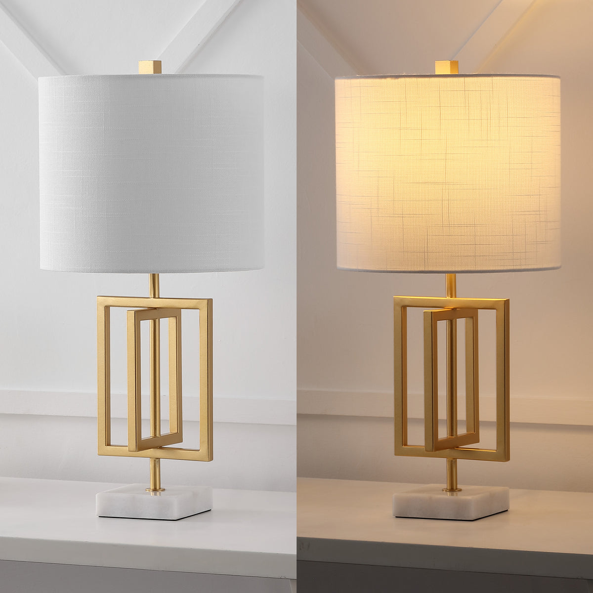 Budgie 20.25" Metal/Marble LED Table Lamp