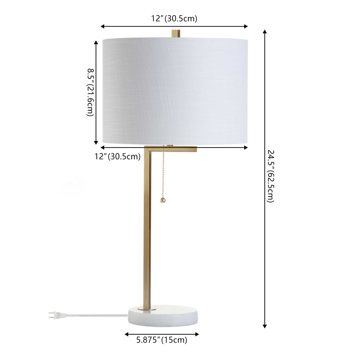 Orchard 24.5" Metal/Marble LED Table Lamp