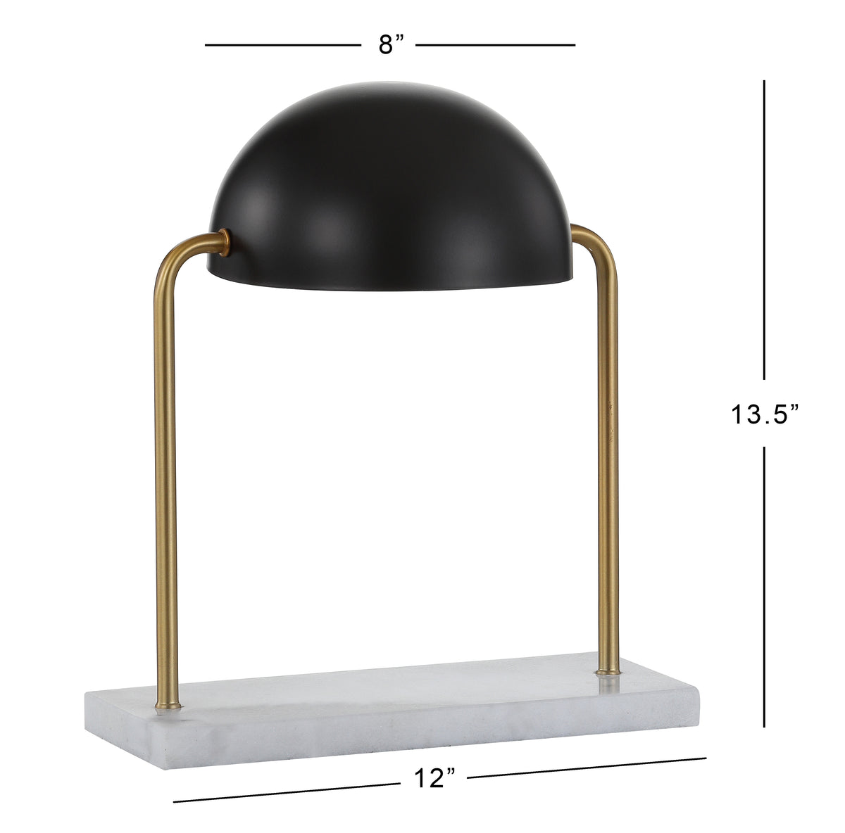 Woodpecker 13.5" Art Deco Dome Lamp with Marble Base