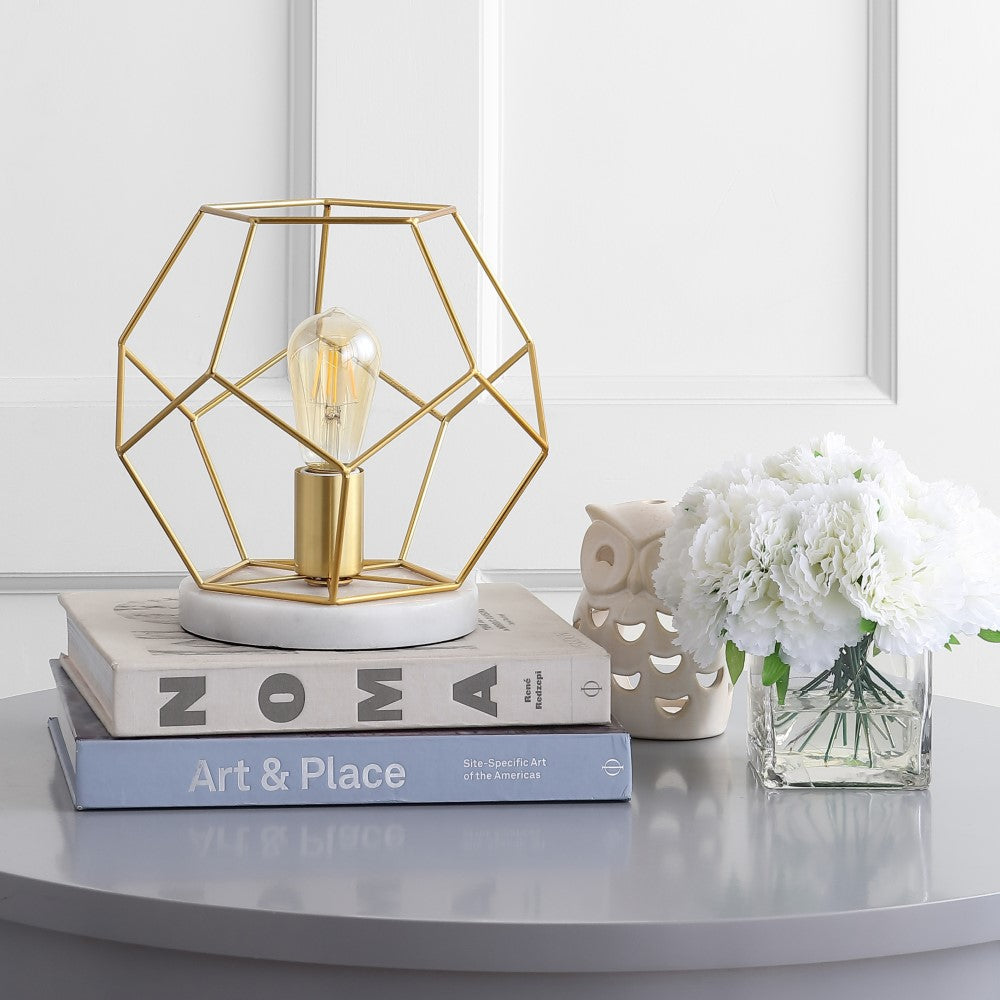 Buzzard 10" Metal/Marble LED Table Lamp