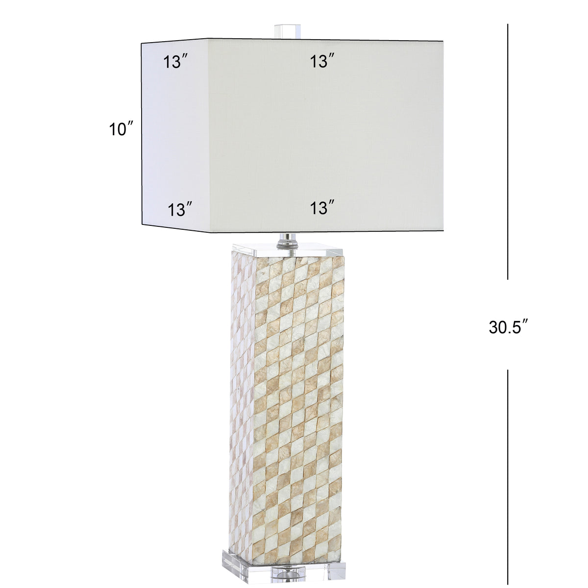 Rose 30.5" Seashell/Crystal LED Table Lamp