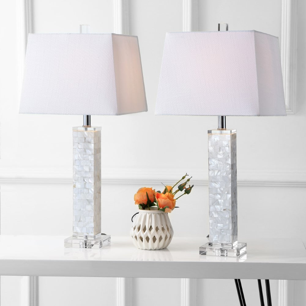 Jerry 28.5" Seashell LED Table Lamp, Set of 2