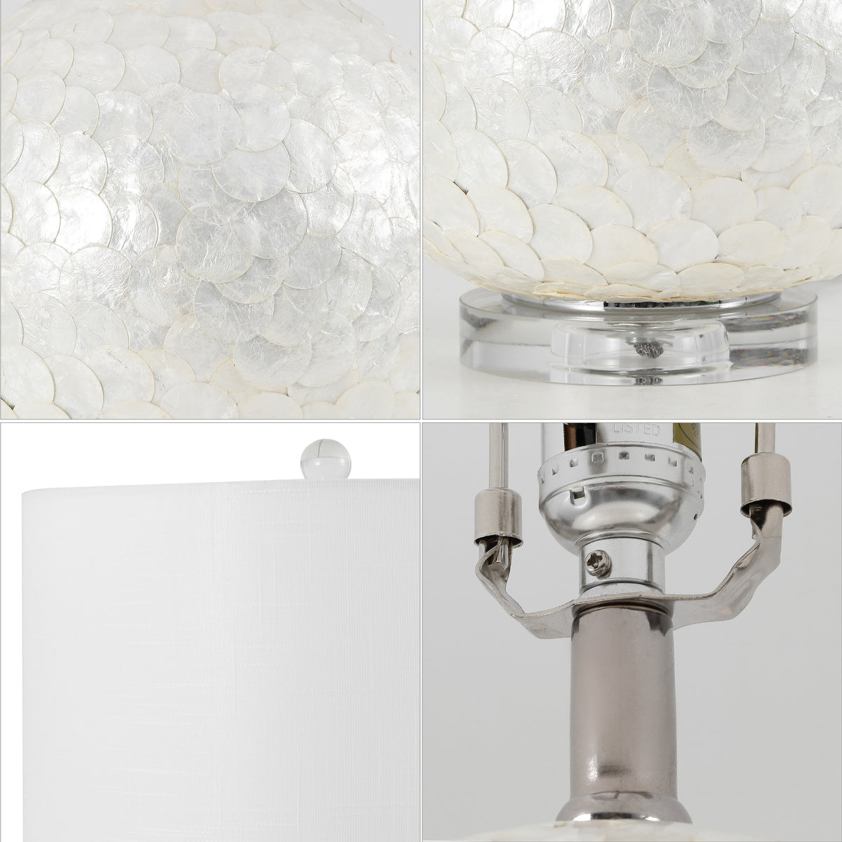 Evalyn 23.5" Capiz Seashell Sphere LED Table Lamp